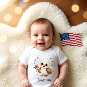 Personalisierter süßer Patriot Baby Adler Strampler