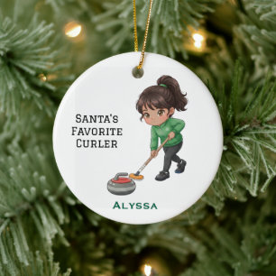 Personalisierter süßer personalisierter Curler/Cur Keramik Ornament