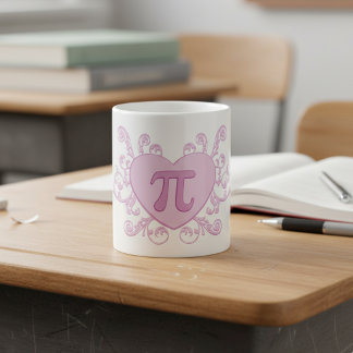 Personalisierter süßer rosa Pi-Zahlen-Mug Kaffeetasse