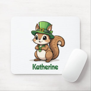 Personalisierter süßer St. Patrick's Day Eichhörnc Mousepad