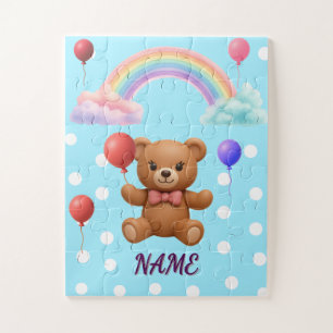 Personalisierter süßer Teddybär-Ballon-Jigsaw-Puzz