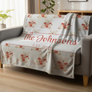 Personalisierter süßer Teddybär Fleecedecke