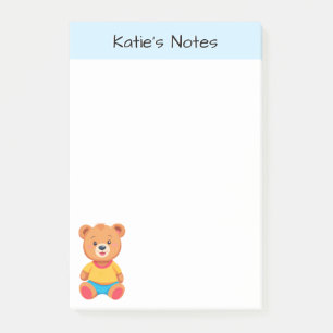 Personalisierter süßer Teddybär für Kinder Post-it Klebezettel