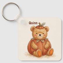 Personalisierter süßer Teddybär-Kürbis Herbst