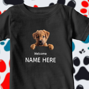 Personalisierter süßer Willkommenswelpe Baby T-shirt