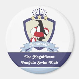 Personalisierter Swimming Club Wappen Niedlich Pen Magnet