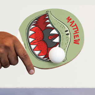 Personalisierter T-rex Dinosaurier Mouth Kids Cart Tischtennis Schläger