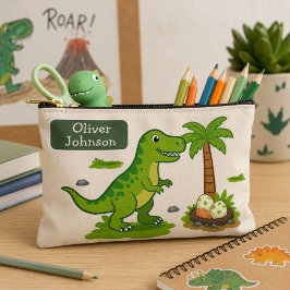 Personalisierter T-Rex Süßer Dinosaurier-Schule Zubehörtasche