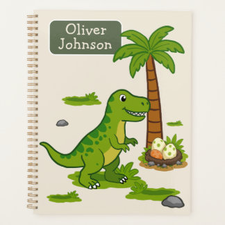 Personalisierter T-Rex Süßer Dinosaurier-Schulplan Planer