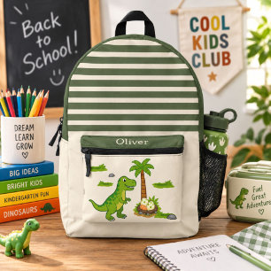 Personalisierter T-Rex Süßer Dinosaurier-Schulranz Bedruckter Rucksack