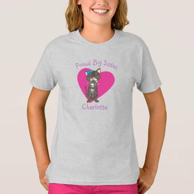 Personalisierter T - Shirt der Großen Schwanzkatze (Vorderseite)