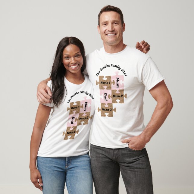 Personalisierter T - Shirt - fünf Puzzleteile (Unisex)
