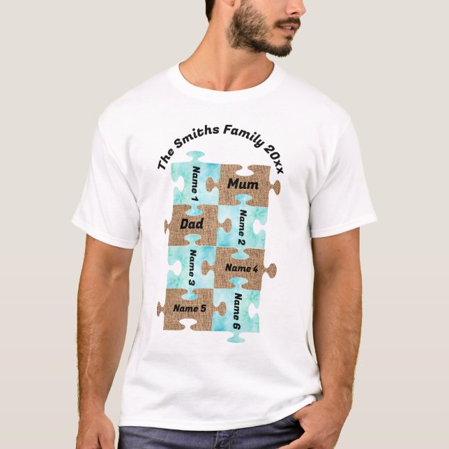 Personalisierter T - Shirt für Familien - acht Puz (Vorderseite)