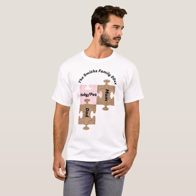 Personalisierter T - Shirt für Familien - drei Puz (Vorne ganz)