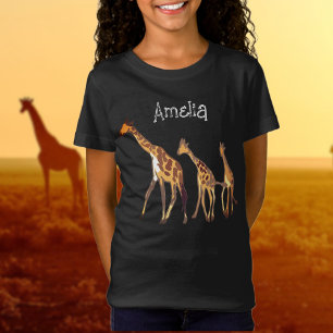 Personalisierter T - Shirt Giraffe