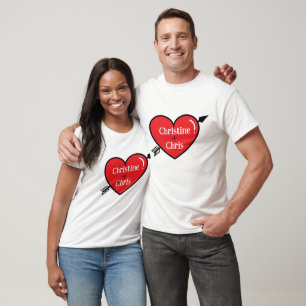 Personalisierter T - Shirt, Liebe Herz und Pfeil T T-Shirt