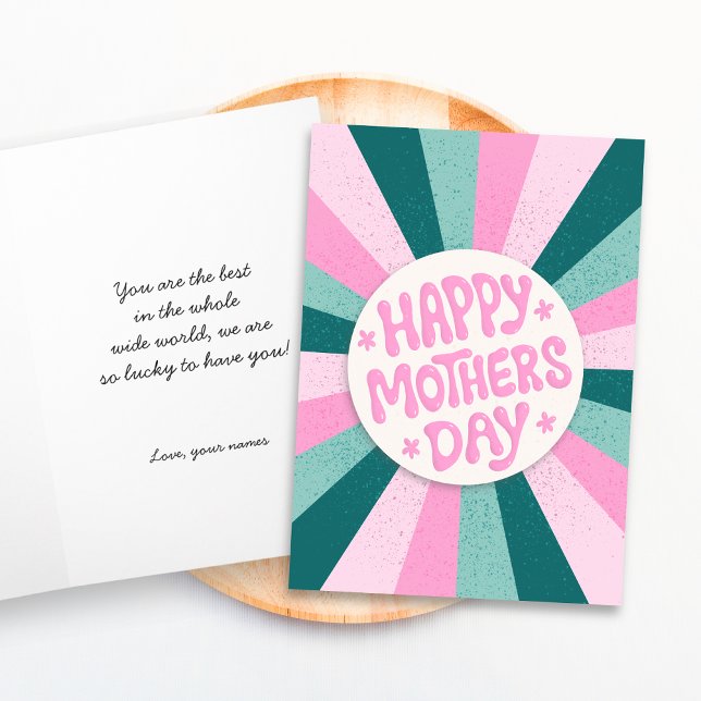 Personalisierter Tag der glücklichen Mütter Karte (Image shows a 4x6 inch Mother's Day Card. Choose a size and personalize message before buying.)