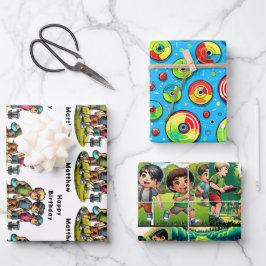 Personalisierter Tag des Golfspiels Geschenkpapier Set