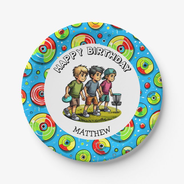 Personalisierter Tag des Golfspiels Pappteller (Vorderseite)