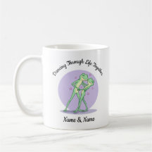 Personalisierter Tanzfrosch-Paar-Becher