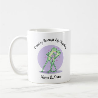 Personalisierter Tanzfrosch-Paar-Becher Kaffeetasse