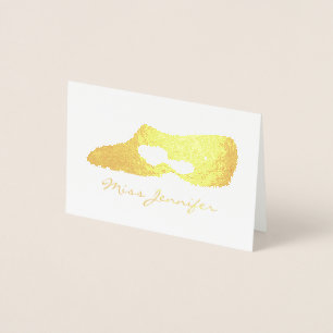 Personalisierter Tanzlehrer Moderne Lyrical Shoe Folienkarte