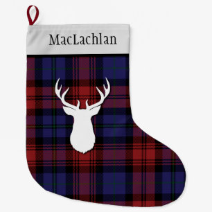 Personalisierter Tartan Clan MacLachlan Karo Großer Weihnachtsstrumpf