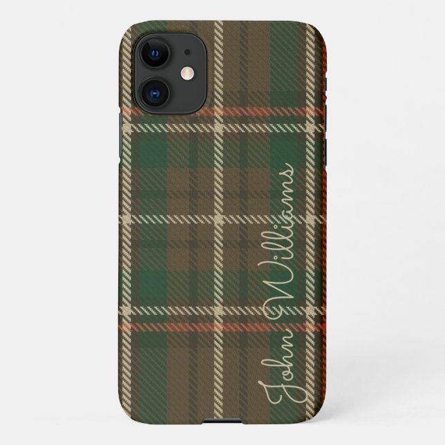 Personalisierter TARTAN Karierter handschriftliche iPhone 11 Hülle (Rückseite)