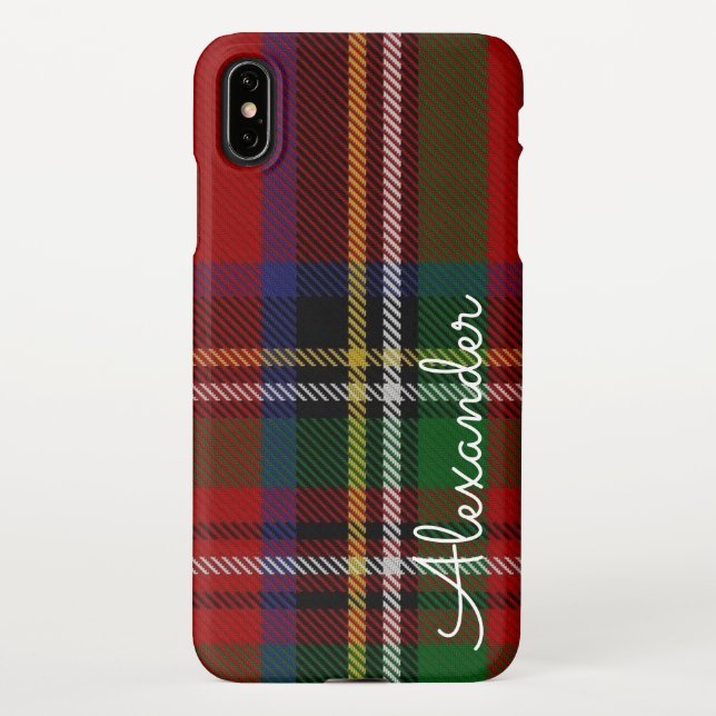 Personalisierter TARTAN Karierter handschriftliche iPhone Hülle (Rückseite)
