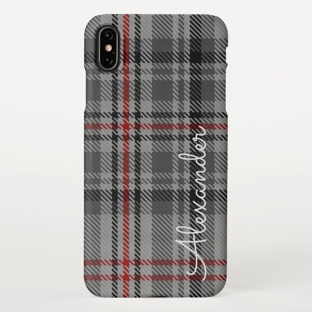 Personalisierter TARTAN Karierter handschriftliche iPhone Hülle (Rückseite)