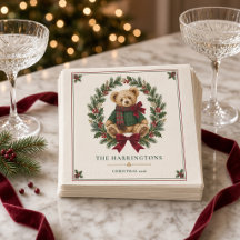 Personalisierter Tartan-Teddybär-Wappen-Weihnachte