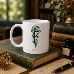Personalisierter Tasse mit Linolschnitt Botanik Bu