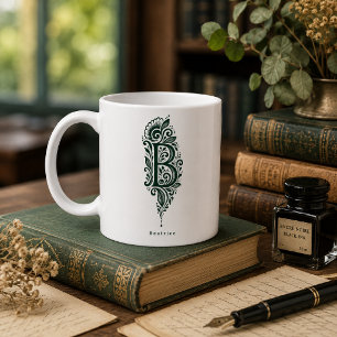 Personalisierter Tasse mit Linolschnitt Botanik Bu