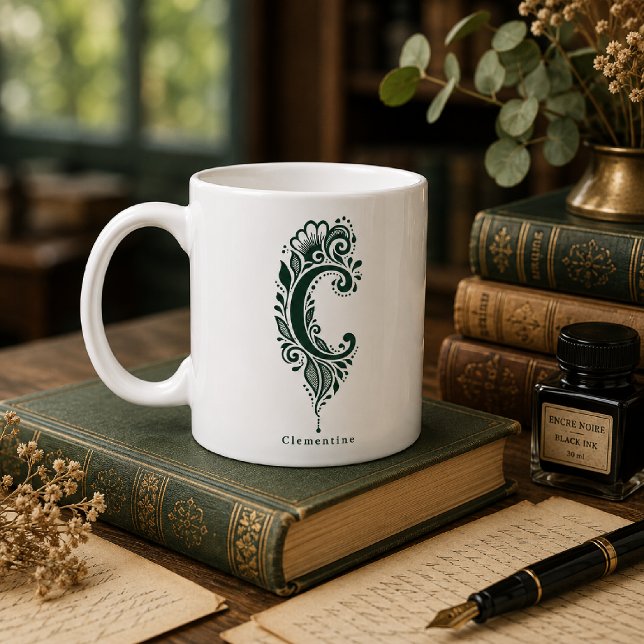 Personalisierter Tasse mit Linolschnitt Botanik Bu (Von Creator hochgeladen)