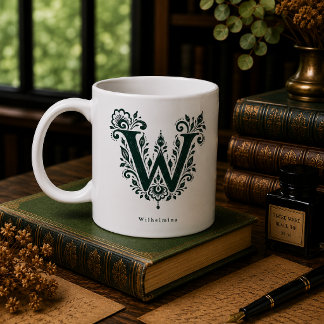 Personalisierter Tasse mit Linolschnitt-Buchstabe