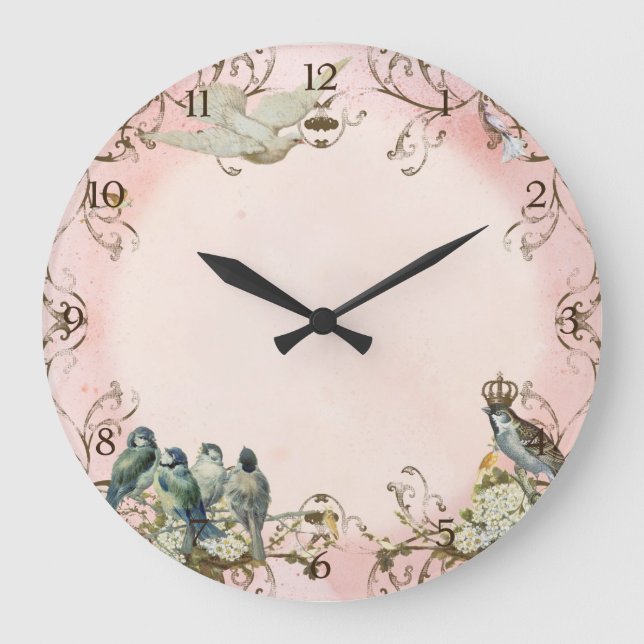 Personalisierter Taubenwirl von verzauberten Waldv Große Wanduhr (Vorderseite)