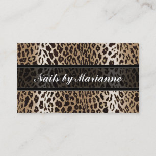 Personalisierter Taupe-Leopard-Tierdruck Visitenkarte