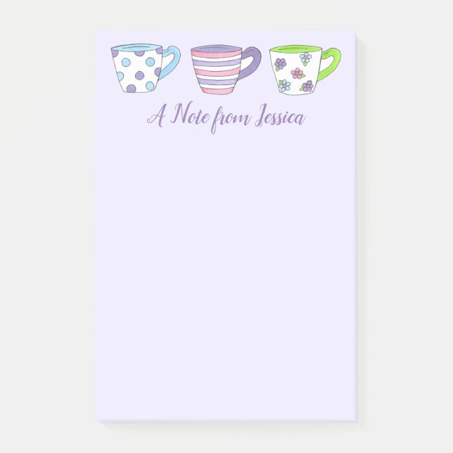 Personalisierter Tea Time Party Cup Teacup Post Post-it Klebezettel (Vorderseite)