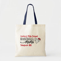 Personalisierter Teamname Baseball Mama Tote Bag