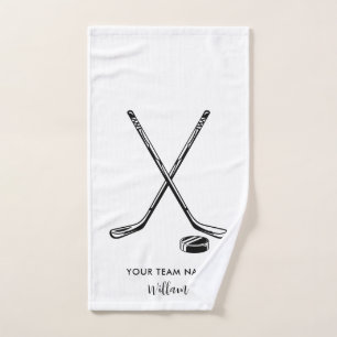 Personalisierter Teamname Eishockey White Custom Handtuch