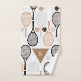 Personalisierter Teamname Tennisschläger Weiß Handtuch