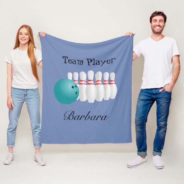 Personalisierter Teamplayer im Bowling Fleecedecke (Beispiel)