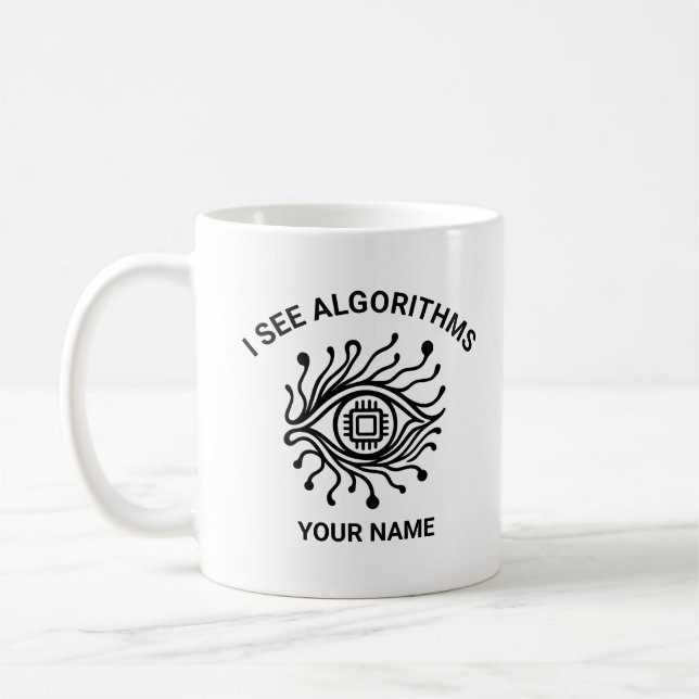 Personalisierter Tech-Becher mit individuellem Tex Kaffeetasse (Links)