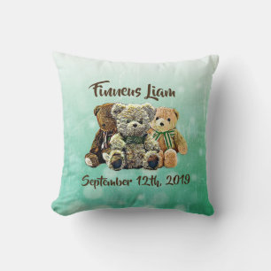 Personalisierter Teddybär Baby Jungen Kinderzimmer Kissen