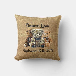 Personalisierter Teddybär Baby Jungen Kinderzimmer Kissen