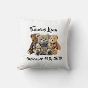 Personalisierter Teddybär Baby Jungen Kinderzimmer Kissen