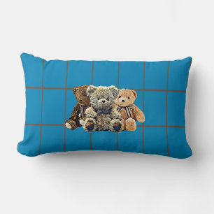 Personalisierter Teddybär Baby Jungen Kinderzimmer Lendenkissen