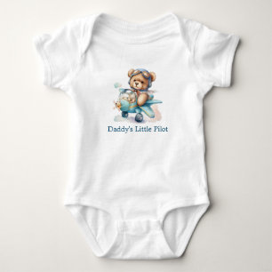 Personalisierter Teddybär-Flugzeug-Baby-Jungen-Ges Baby Strampler