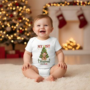 Personalisierter Teddybär Mein 1. Weihnachten Benu Baby Strampler