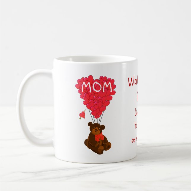 Personalisierter Teddybärn-Muttertag Kaffeetasse (Links)